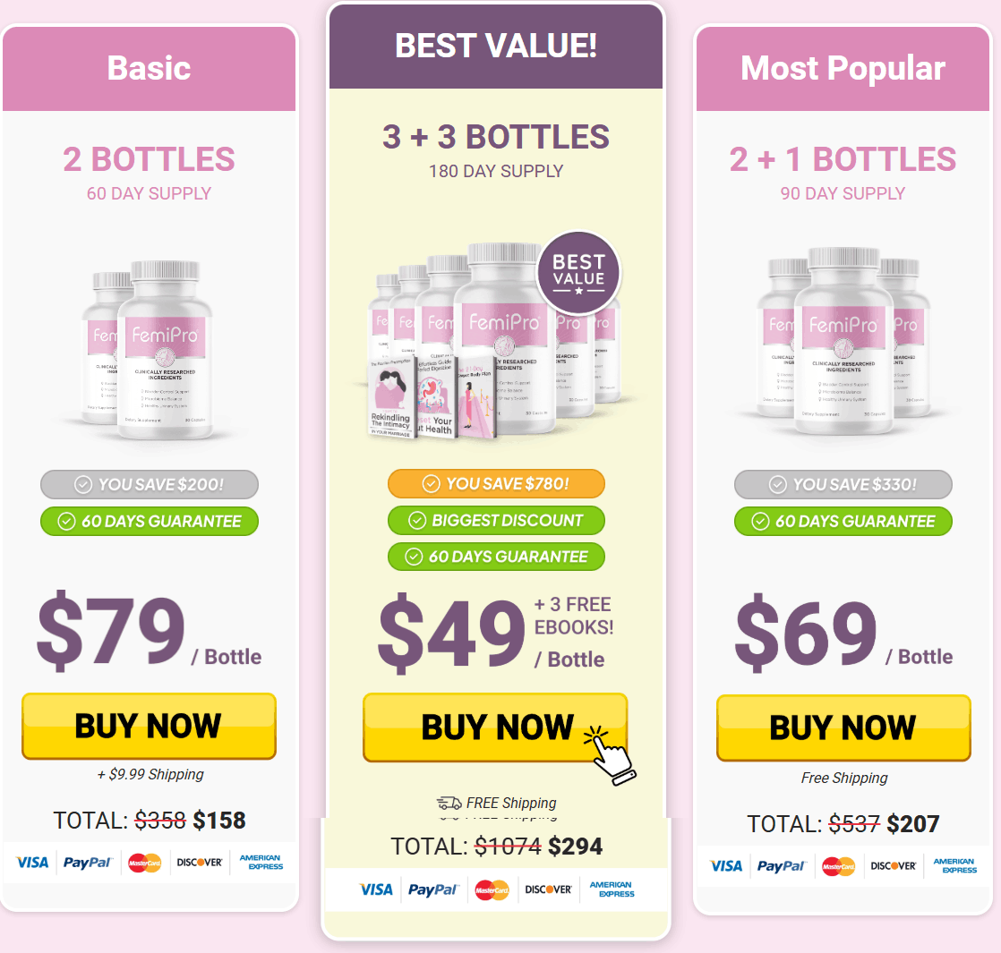 FemiPro discounted prices
